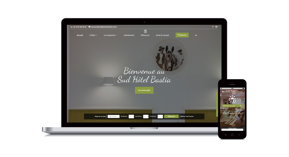 Sud Hotel Bastia – Site Internet sur-mesure